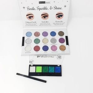 2 EYESHADOW GLITTER PALETTES + EYE LINER
